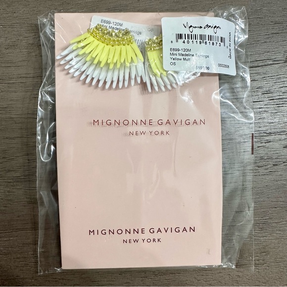 Mignonne Gavigan Mini Madeline Earrings in Yellow and White NWT - Picture 3 of 11